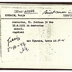 Inventaris kaart Kamp Westerbork van Betje Ephraim geboren 12-08-1931 op transport naar Auschwitz op 05-10-1942