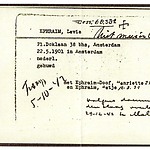 Inventaris kaart Kamp Westerbork van Levie Ephraim geb 22-05-1901 op transport 05-10-1942