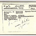Inventaris kaart Kamp Westerbork van Roosje Ephraim-Hamerslag geboren 06-05-1894 op transport naar Sobibor 01-06-1943