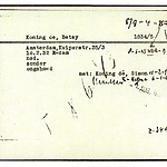 Inventaris kaart Kamp Westerbork van Betsy de Koning geboren 10-02-1932 op transport naar Sobibor op 08-06-1943