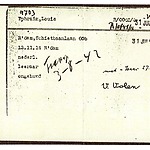 Inventaris kaart Kamp Westerbork van Louis Ephraim geboren 13-11-1914 op transport naar Auschwitz op 03-08-1942