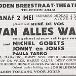Aankondiging voor het Joden Breestraat theater met Johnny and Jones!
