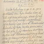 Brief van de heer Wijsenbeek aan het Rode Kruis, 1946. Rode Kruis-archief