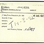 Inventaris kaart Kamp Westerbork van Raatje Kesner-Ephraim geboren 05-05-1898 op transport naar Auschwitz op 14-08-1942