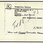 Inventaris kaart Kamp Westerbork van Rebecca Kesner-Trompetter geboren 18-11-1923 op transport naar Auschwitz op 18-01-1943