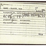 Inventaris kaart Kamp Westerbork van Sara Reens-Paartje geboren 15-07-1893 op transport naar Auschwitz op 14-09-1943