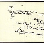 Inventaris kaart Kamp Westerbork van Esther Tierlier-Ephraim geboren 27-01-1883 op transport naar Auschwitz op 16-02-1943