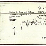 Inventaris kaart Kamp Westerbork van Helena de Koning-van den Berg geboren 06-01-1903 op transport naar Sobibor op 08-06-1943