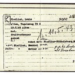 Inventaris kaart Kamp Westerbork van Louis Fierlier geboren 19-06-1909 op transport naar Sobibor op 11-05-1943
