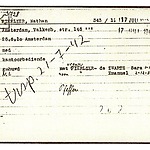Inventaris kaart Kamp Westerbork van Nathan Fierlier geboren 25-06-1910 op transport naar Auschwitz op 21-07-1942