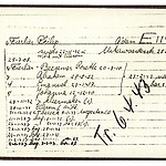 Inventaris kaart Kamp Westerbork van Philip Fierlier geboren 25-07-1908 op transport naar Sobibor op 06-04-1943