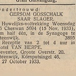 Gersom Gosschalk (1891) trouwen NIW 3-11-33.jpg