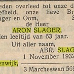 11-11-1932, NIW overlijden Aron Slager, 63 jaar.jpg