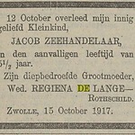 15-10-1917, POZc. Jacob Zeehandelaar, oma Regiena de Lange-Rothschils.jpg