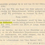 24-1-1911, Nederlandsche staatscourantnaturalisatie Regina Rothschild.jpg