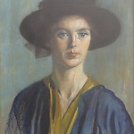 Portret van Jo Simons-van Hamersveld door Hendrika van Gelder - 1913 pastelkrijt 